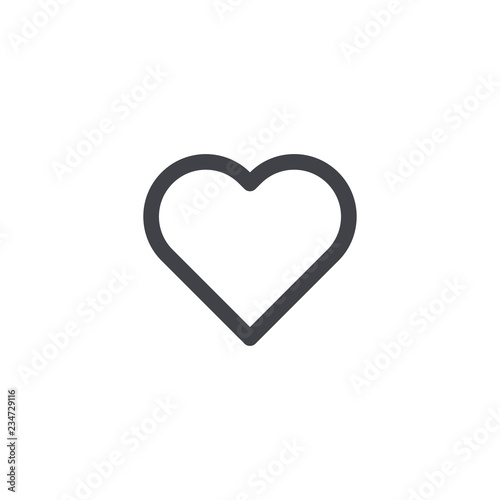 Vector heart icon. Outline heart icon. Heart shape. Love symbol Valentine's Day. Element for design logo mobile app interface or website