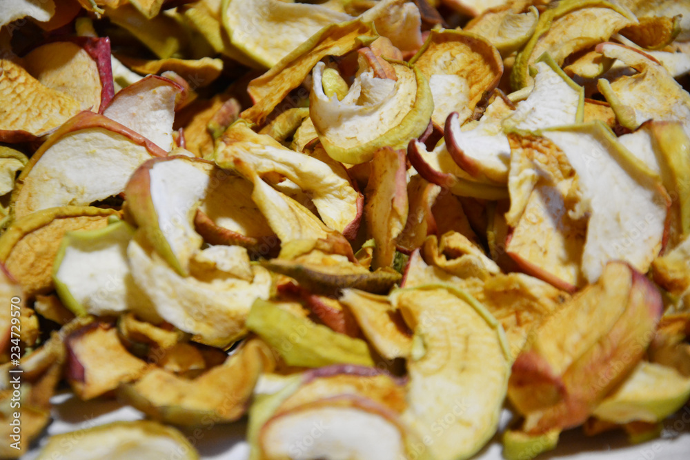 Dried Apple slices background Dried Apple slices background