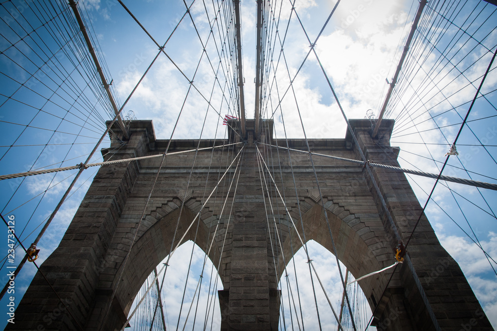 Obraz premium New York Brooklyn Bridge Detailaufnahme