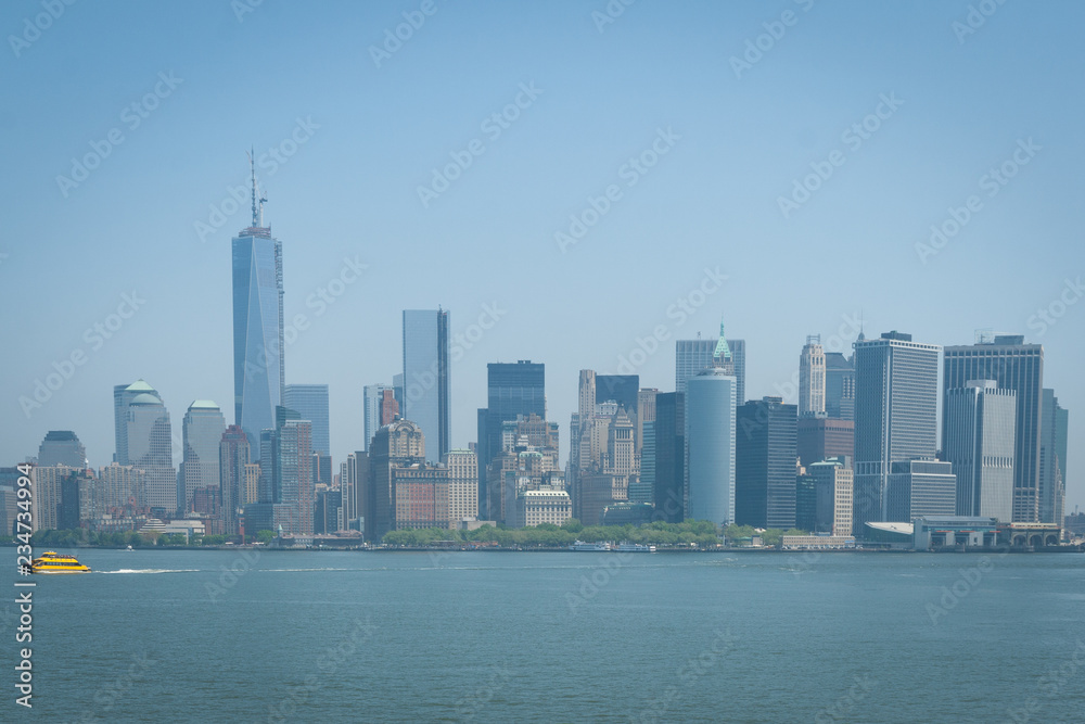 Blick auf die Skyline von New York vom Hudson River