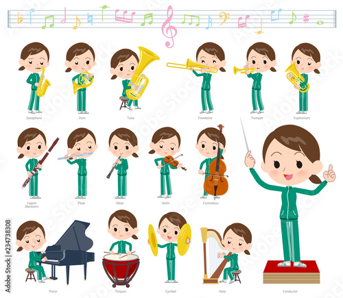 school girl Green jersey_classic music