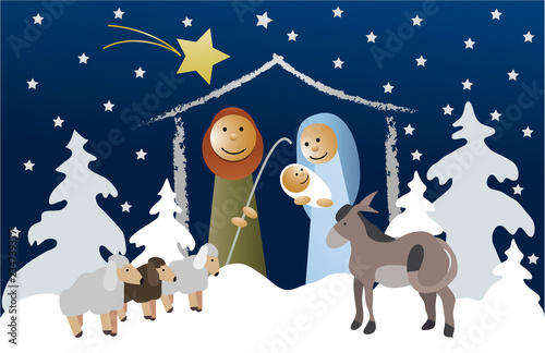 Nativity scene with Holy Family