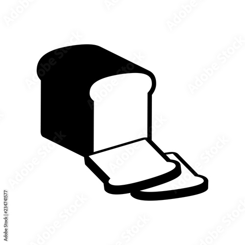 Icono plano pan con rebanadas en color negro