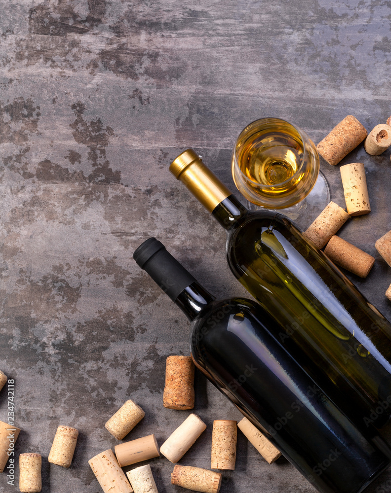 wine bottles and corks o