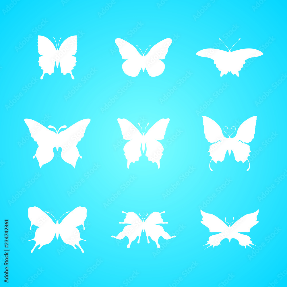 Set_Of_White_Butterflies
