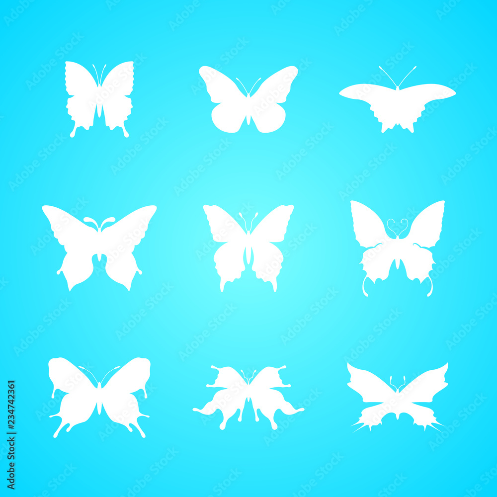 Set_Of_White_Butterflies Set_Of_White_Butterflies