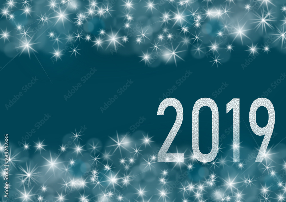 2019 dans ciel étoilé de nuit
