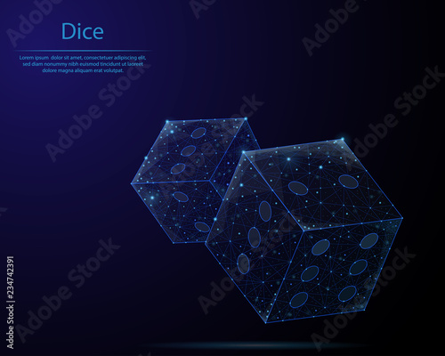 Abstract image of a Dice in the form of a starry sky or space