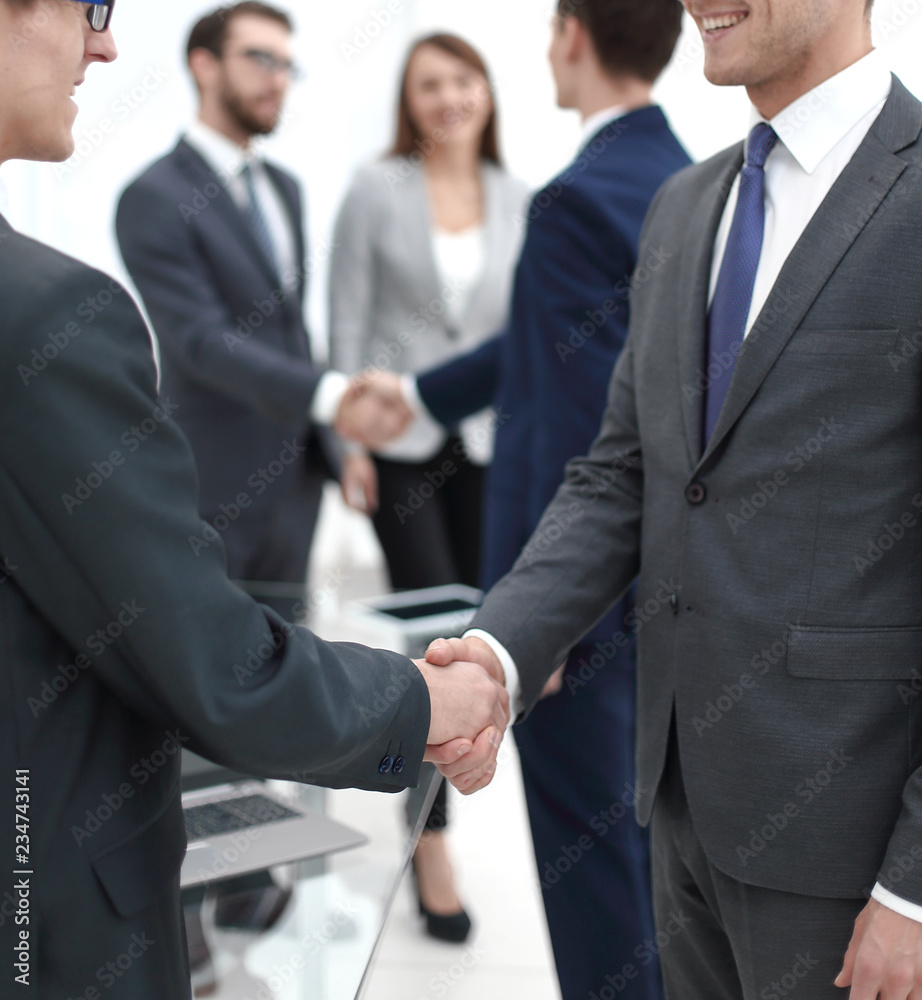 handshake of business partners after the briefing handshake of business partners after the briefing