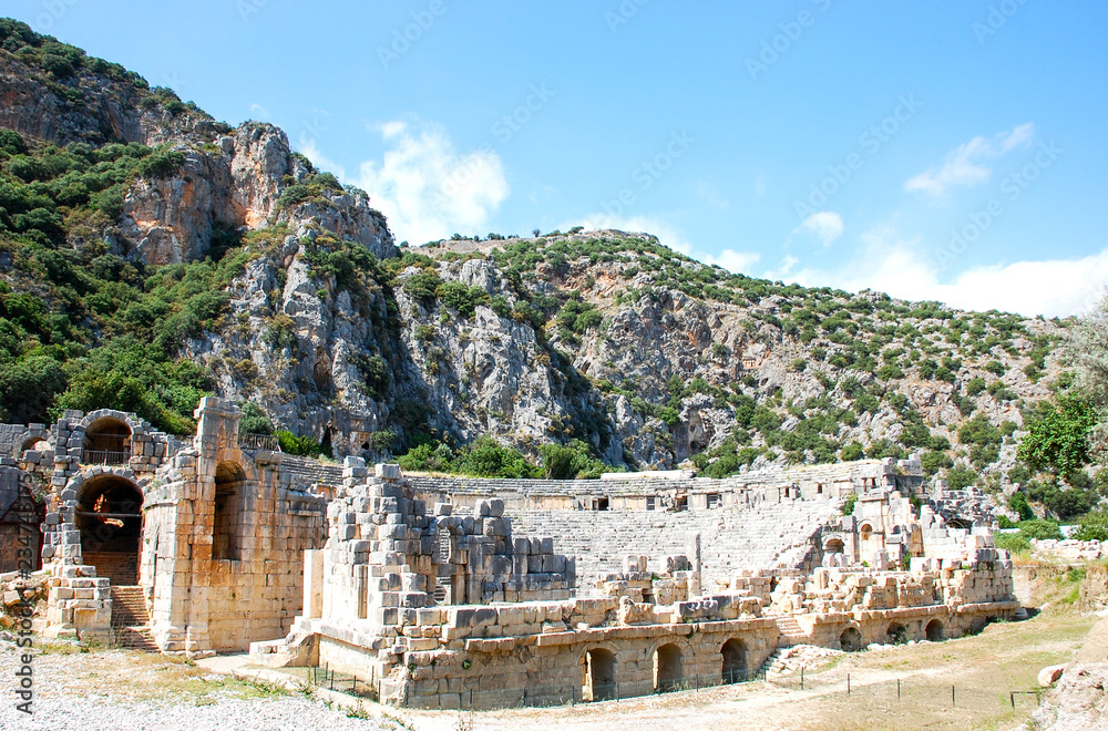 Lykia. Necropolis. City of Sun. City of Peace. Amphitheater. Lycian tombs.