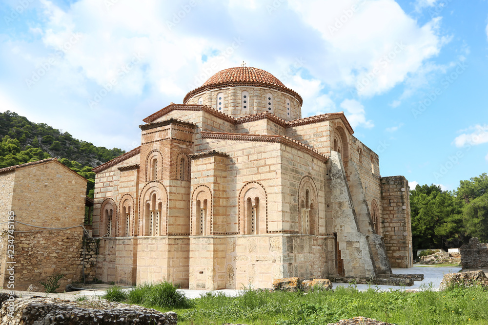 Daphni monastery in Athens Greece - religious greek landmarks