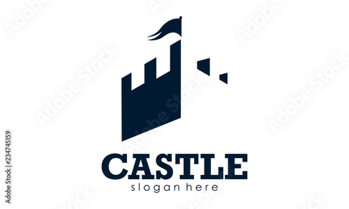 castle, logo, tower, fortress, icon, vector, design, symbol, abstract, circle, logotype, brick, concept, construction, element, defense, wall, shape, round, sign, medieval, technology, foundation, bui