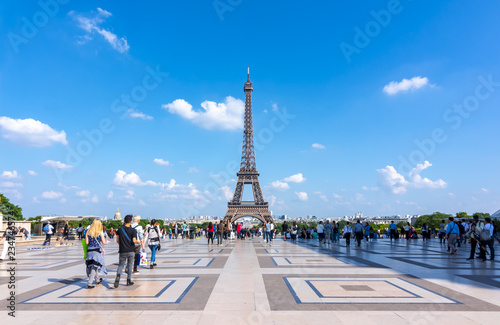 Eiffel tower and Trocadero square, Paris, France photo
