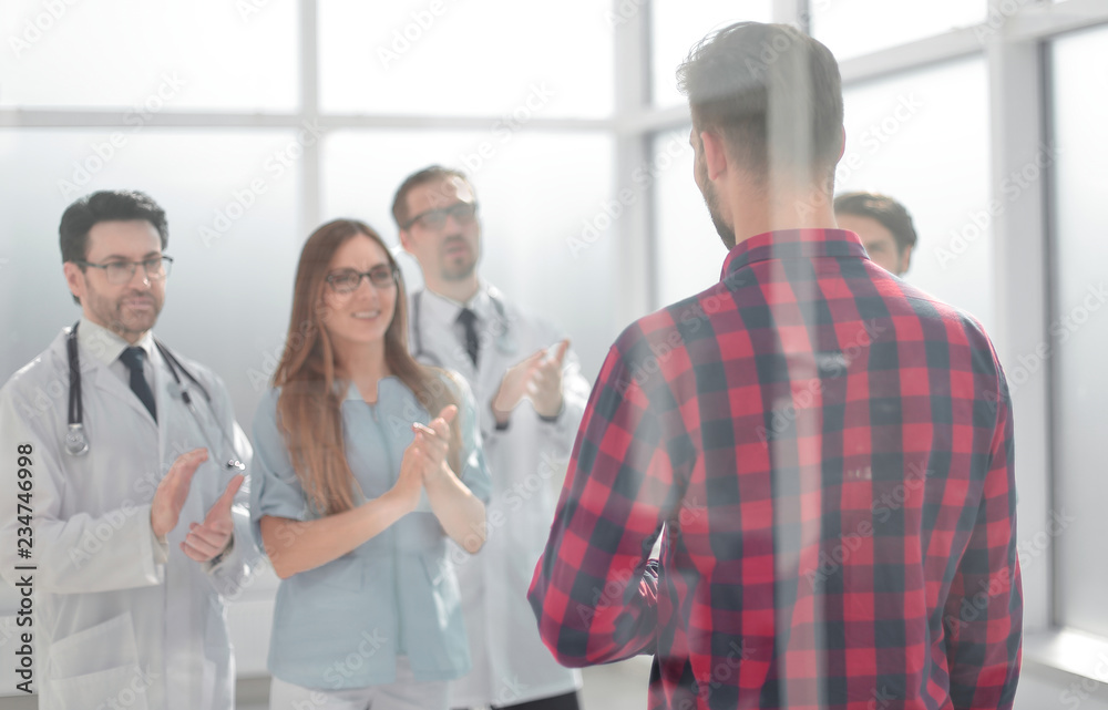 Doctors and patient at the meeting. Doctors and patient at the meeting.