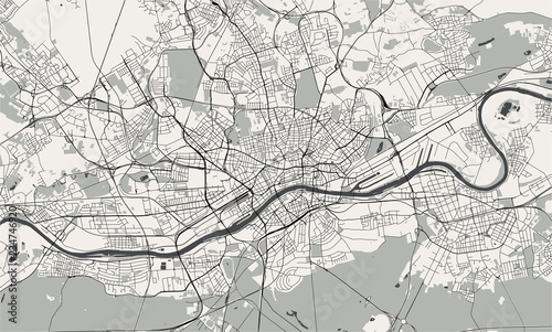 map of the city of Frankfurt am Main, Hesse, Germany