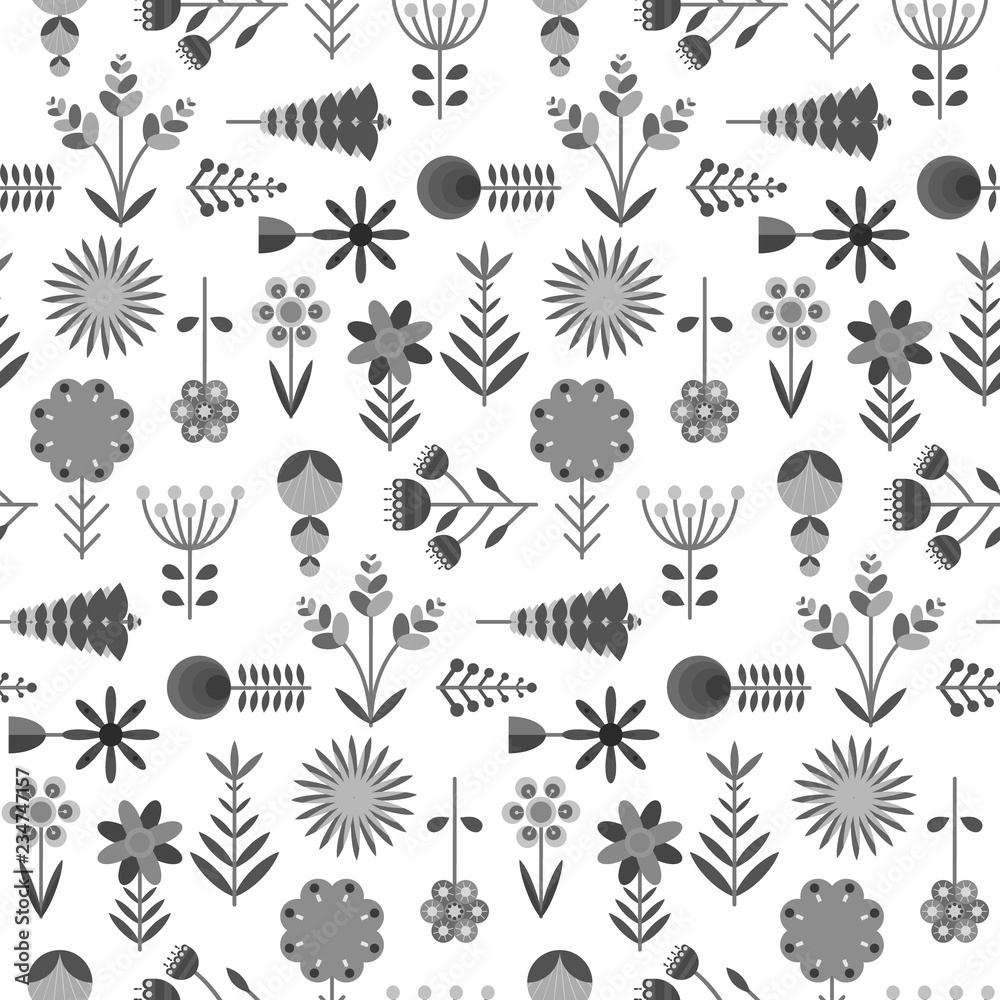 Floral Wrapping Paper, Flat Folded Black White Waterproof Flowers