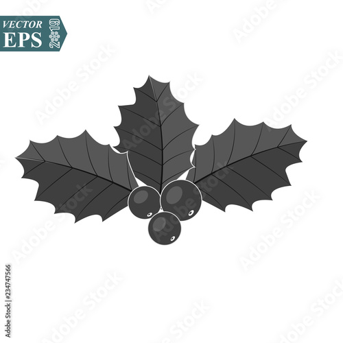 Holly Berry icon. Christmas symbol. Xmas holiday decoration element. Vector illustration.