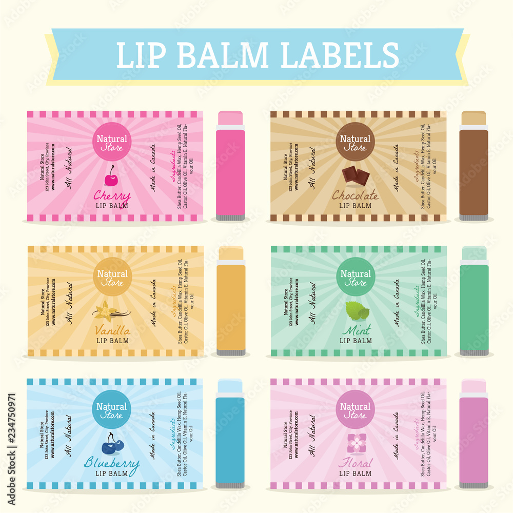 Obraz premium Lip Balm Labels