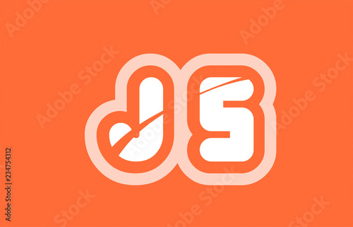 alphabet letter js j s logo combination company icon design