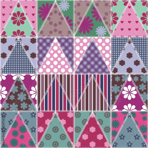 patchwork background with different patterns