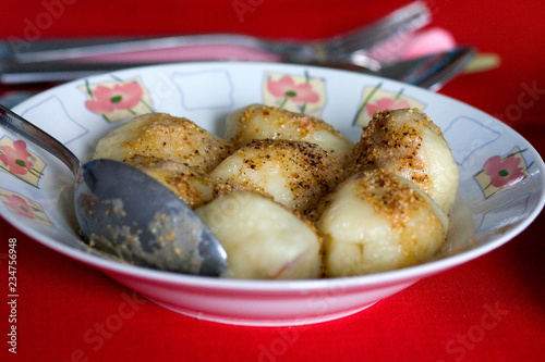 Polish fruit filled potato dumplings.