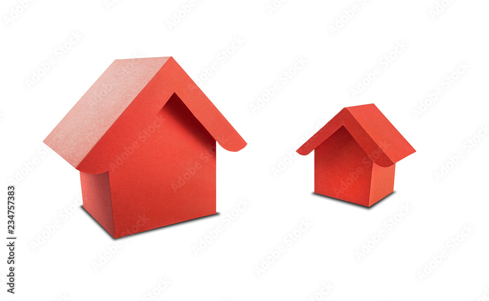 Estate concept, paper house on isolated white background with shadow. Idea for real estate concept, personal property and family house. Estate concept, paper house on isolated white background with shadow. Idea for real estate concept, personal property and family house.