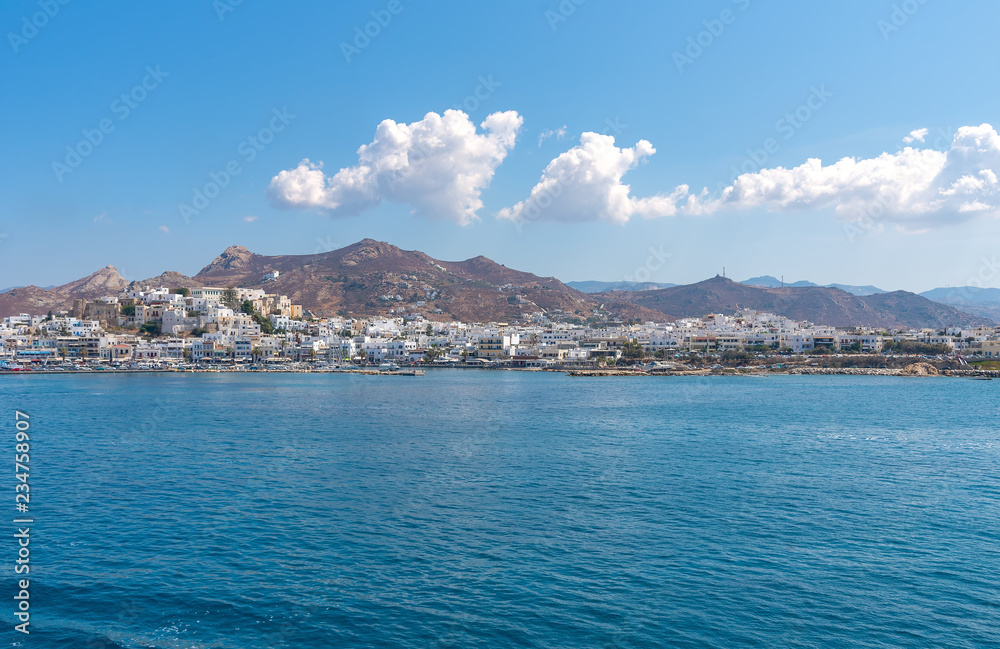 Nasso bay and harbor - Cyclades island - Aegean sea - Naxos - Greece