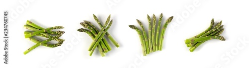 Bunch of Raw Garden Asparagus with Shadow Isolated