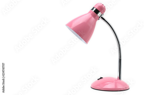 Pink table lamp on an isolated background