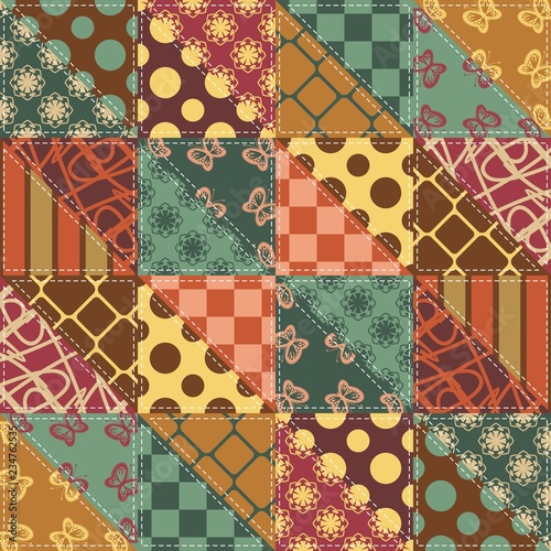 patchwork background with different patterns