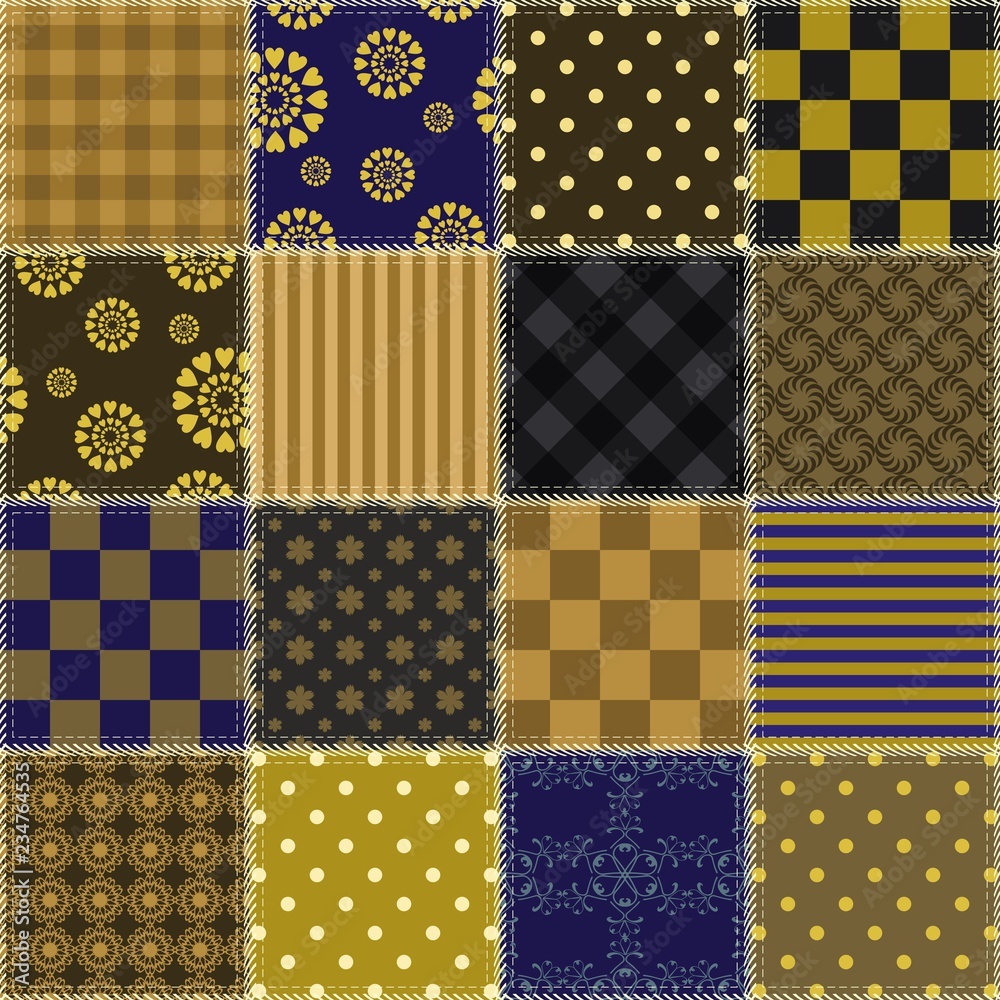 patchwork background with different patterns