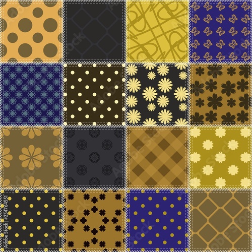 patchwork background with different patterns