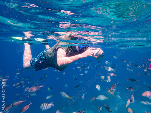 Snorkelling at the Tug Boat Views around the Caribbean isalnd of Curacao