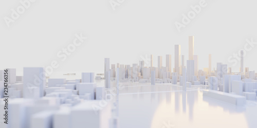 Techno mega city; urban and futuristic technology concepts, original 3d rendering photo