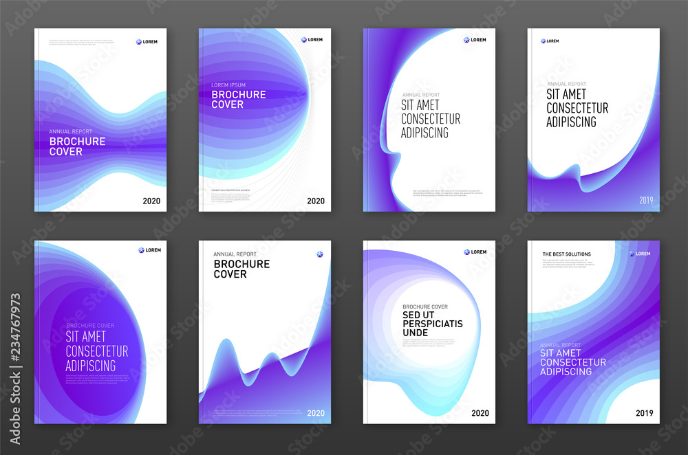 Corporate brochure cover design templates set for business