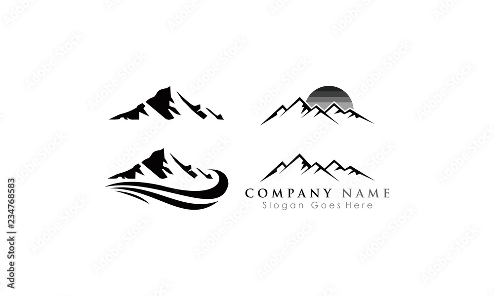 set template mountain logo set template mountain logo