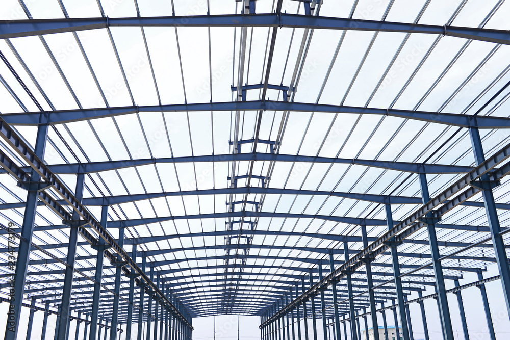 The steel frame structure is under construction The steel frame structure is under construction