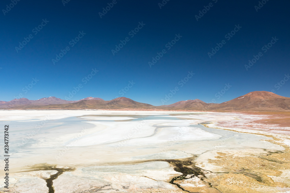 Atacama Desert, Chile. Salar Aguas Calientes. Lake Tuyacto. South America.