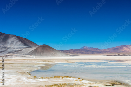 Fototapeta Naklejka Na Ścianę i Meble -  Atacama Desert, Chile. Salar Aguas Calientes. Lake Tuyacto. South America.