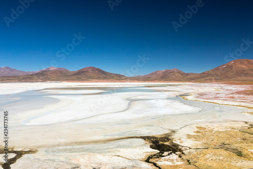 Atacama Desert  Chile. Salar Aguas Calientes. Lake Tuyacto. South America.