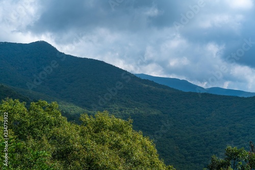 An autumn morning drive on the Blue Ridge Parkway in North Carolina.