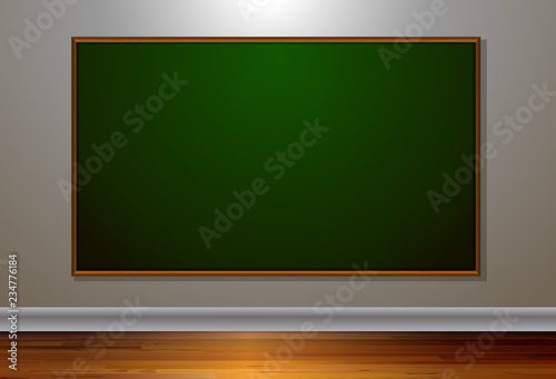 Blank blackboard in the room