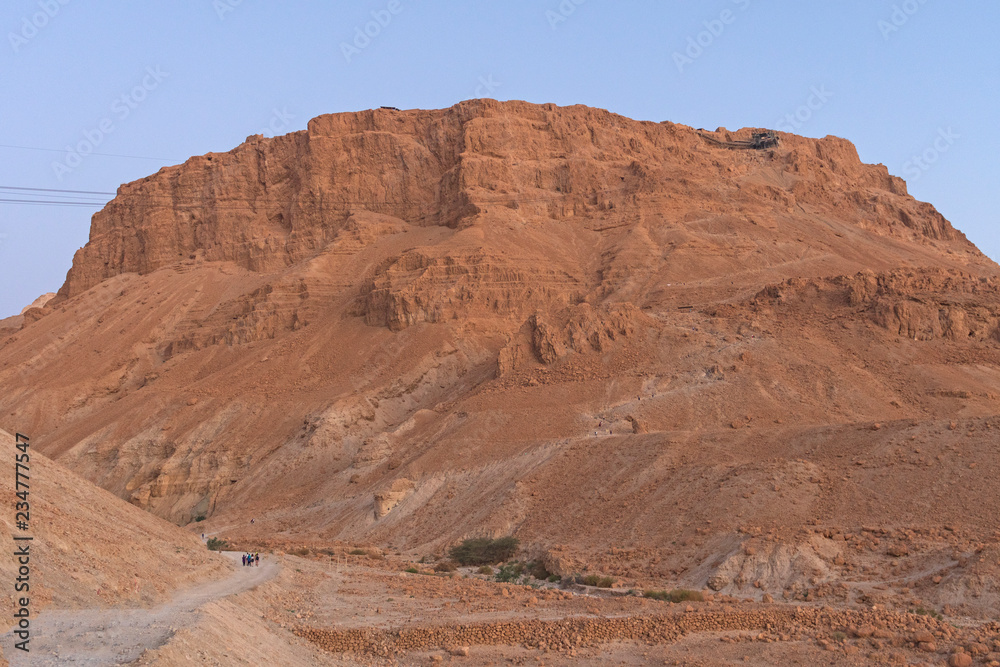 Early Morning Hikers Heading up to Masada