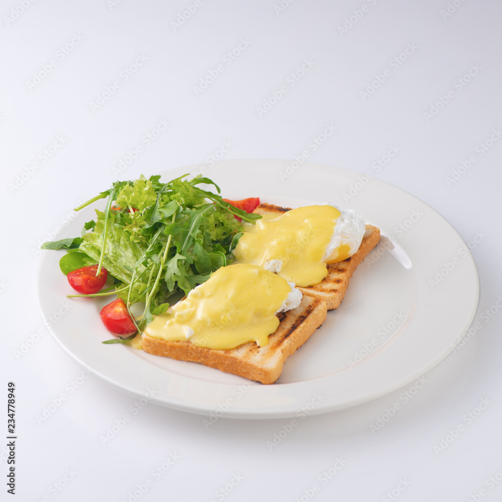 Healthy Breakfast with Bread Toast and Poached Egg Healthy Breakfast with Bread Toast and Poached Egg