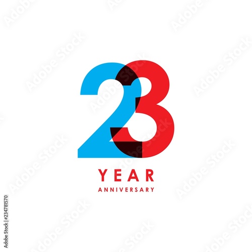 23 Year Anniversary Vector Template Design Illustration