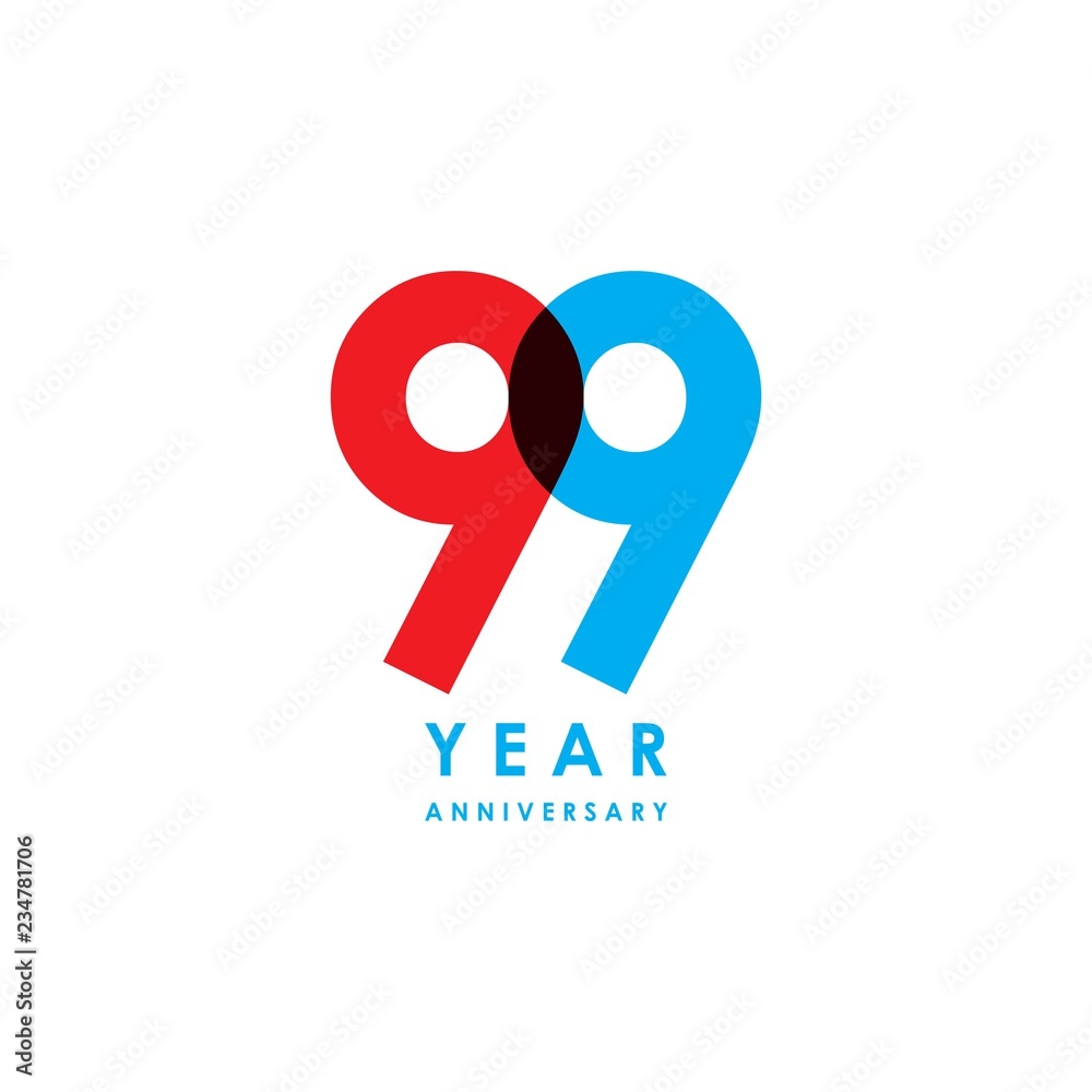 99 Year Anniversary Vector Template Design Illustration 99 Year Anniversary Vector Template Design Illustration