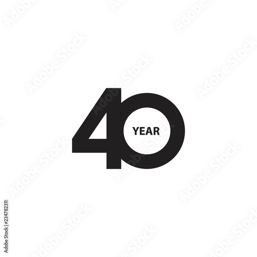 40 Year Anniversary Vector Template Design Illustration