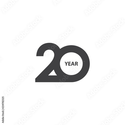 20 Year Anniversary Vector Template Design Illustration