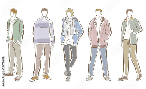 男性のファッションイラスト