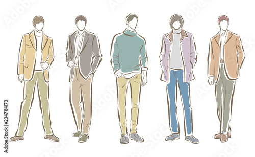男性のファッションイラスト